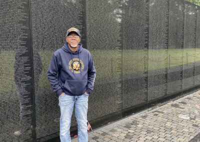 Simeon Fowler at Vietnam Wall Memorial in Washington D.C.