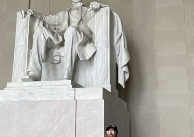 Simeon Fowler BAC Grassroots self-advocate, visiting the Lincoln Memorial in Washington D.C.