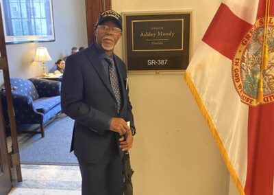 Simeon Fowler Outside Florida Senator Ashley Moody's Office