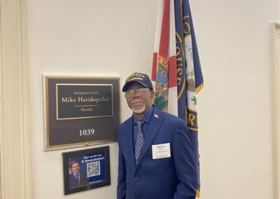 Simeon Fowler Outside the Office of Florida Congressman Mike Haridopolos while attending the 2025 Grassroots Conference
