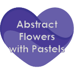 Purple Heart Button Abstract Flowers
