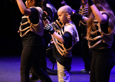 Kennedy Middle School students in skeleton costumes performing "Skeleton Swing: One Stormy Night" at the BAC 12th Annual Performing Arts Showcase at the King Center in Melbourne.