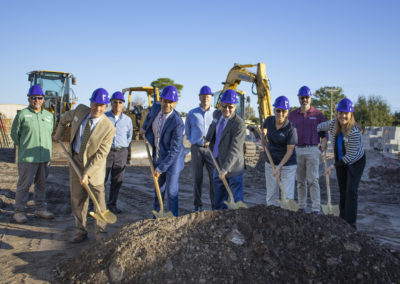 Attendees at a ground breaking ceremony