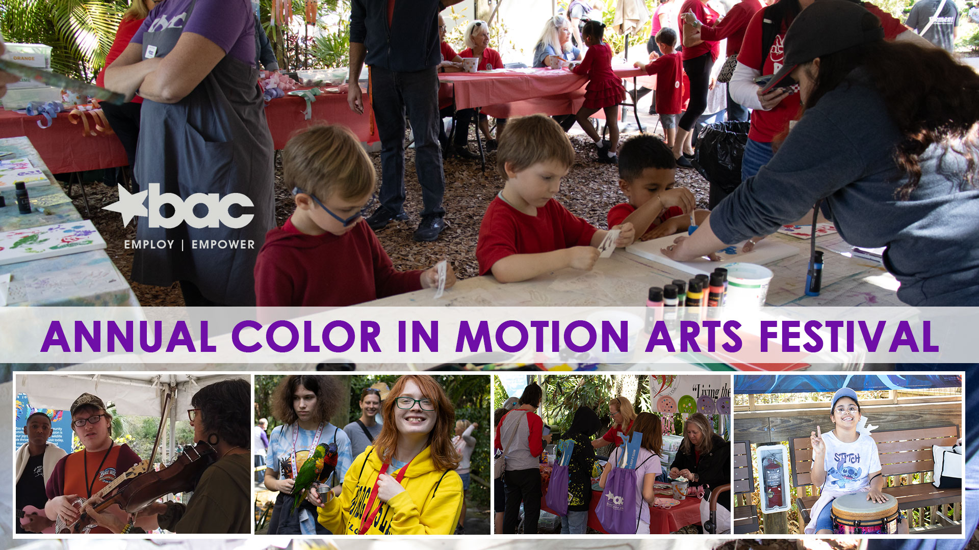 BAC's Annual Color In Motion Arts Festival held at the Brevard Zoo.