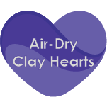 Purple Heart Button Air Dry Clay Hearts
