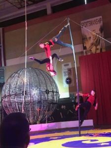 Acrobats risked injury to put on a memorable show for the audience.