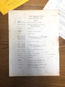 An itinerary for the '84 Girl Scouts Jamboree