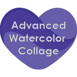 Purple Heart Button Watercolor Advanced Collage