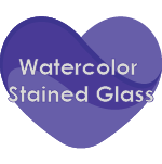 Purple Heart Button Watercolor Stained Glass