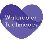 Purple Heart Button Watercolor Technique
