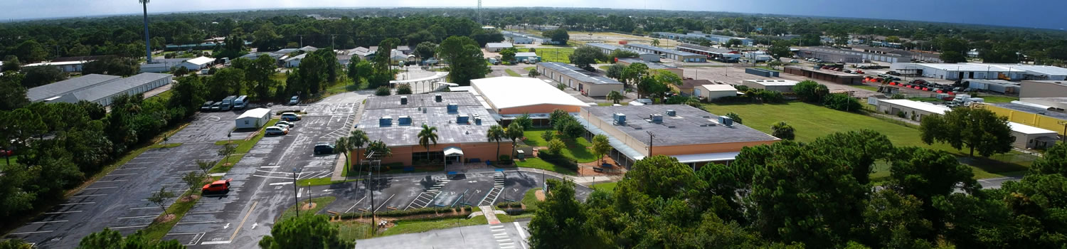 Aerial view of BAC's Rockledge Headquarters